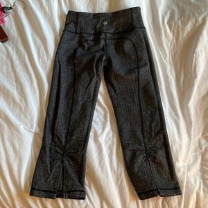 Lululemon Herringbone Capris with cute seam